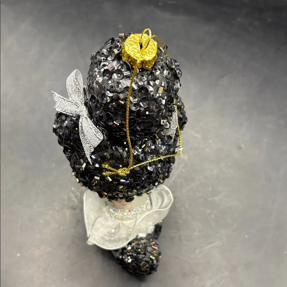Black Sequin Poodle Ornament